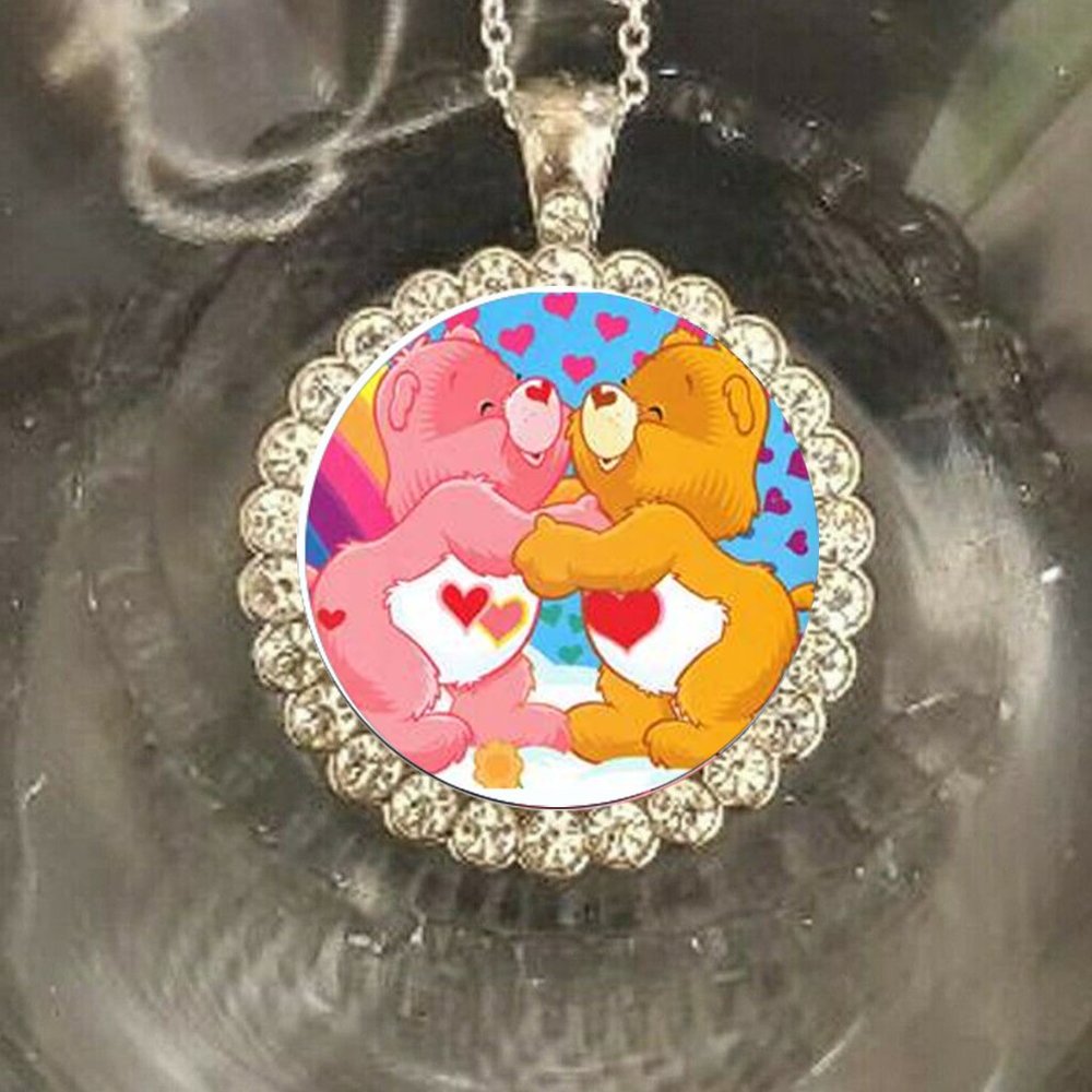 The Care Bears silver necklace 925 silver bling rhinestones